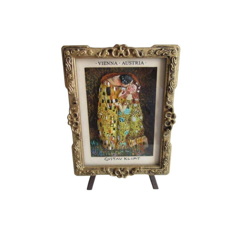 *Gustav Klimt 'The Kiss' Miniature on Tripod Museum Exhibit Piece